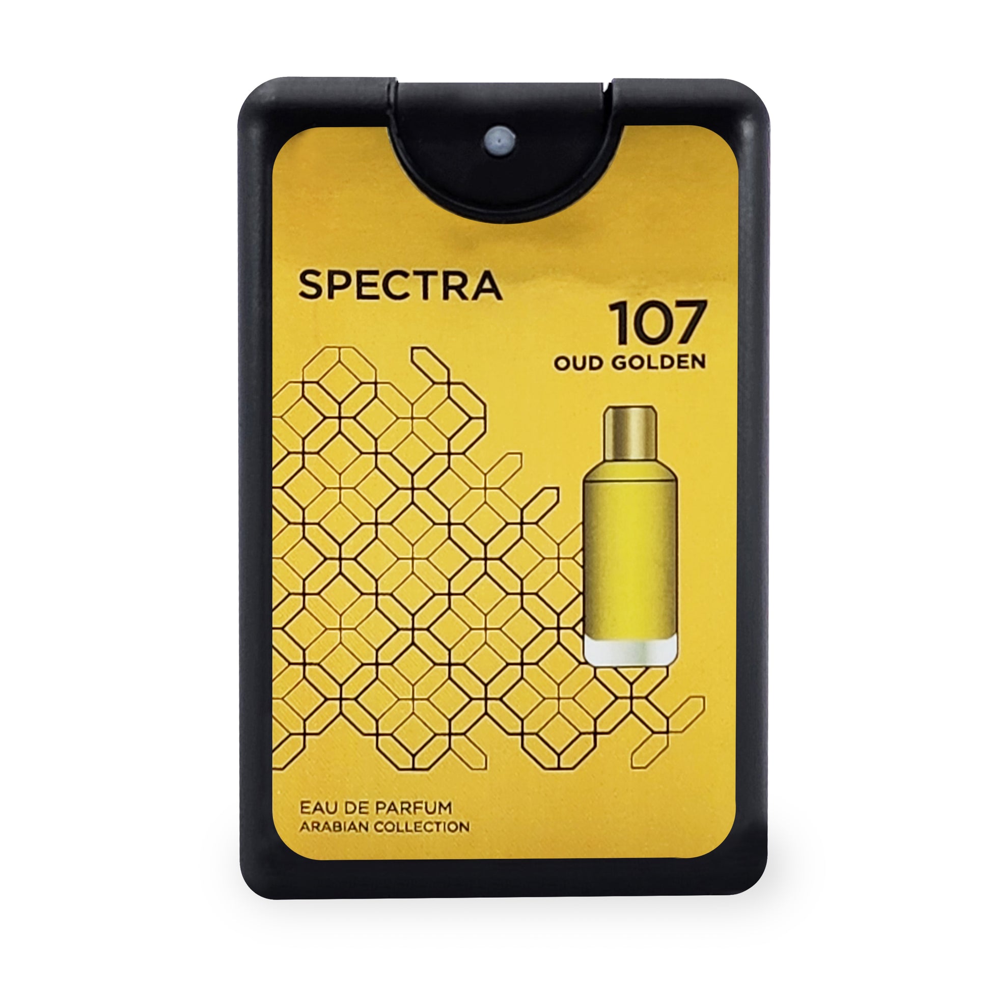 Pocket Oriental 107 Oud Golden unisex perfume by Spectra, 18ml